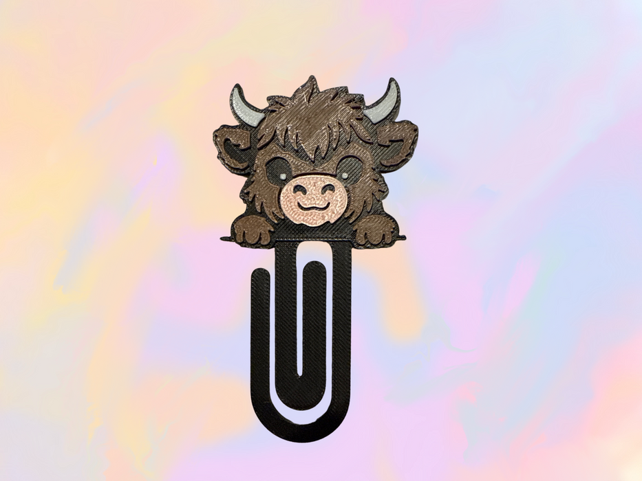 Highland Cow Paperclip Bookmark