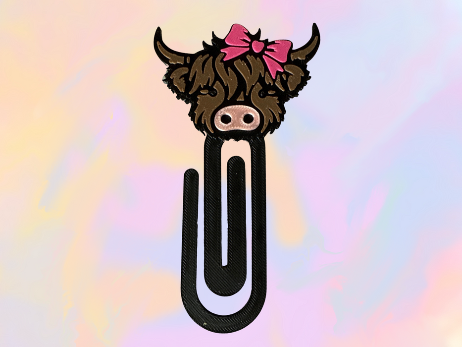 Cow with Bow Paperclip Bookmark