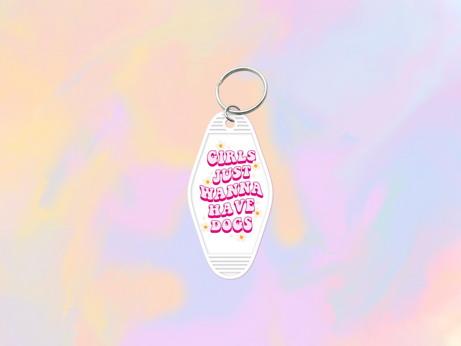 Girls Just Wanna Have Dogs Motel Keychain Wrap