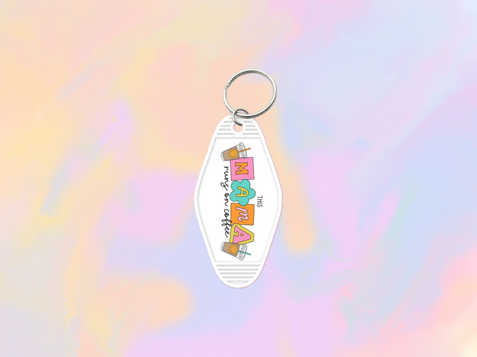 Mama Runs on Coffee Motel Keychain Wrap