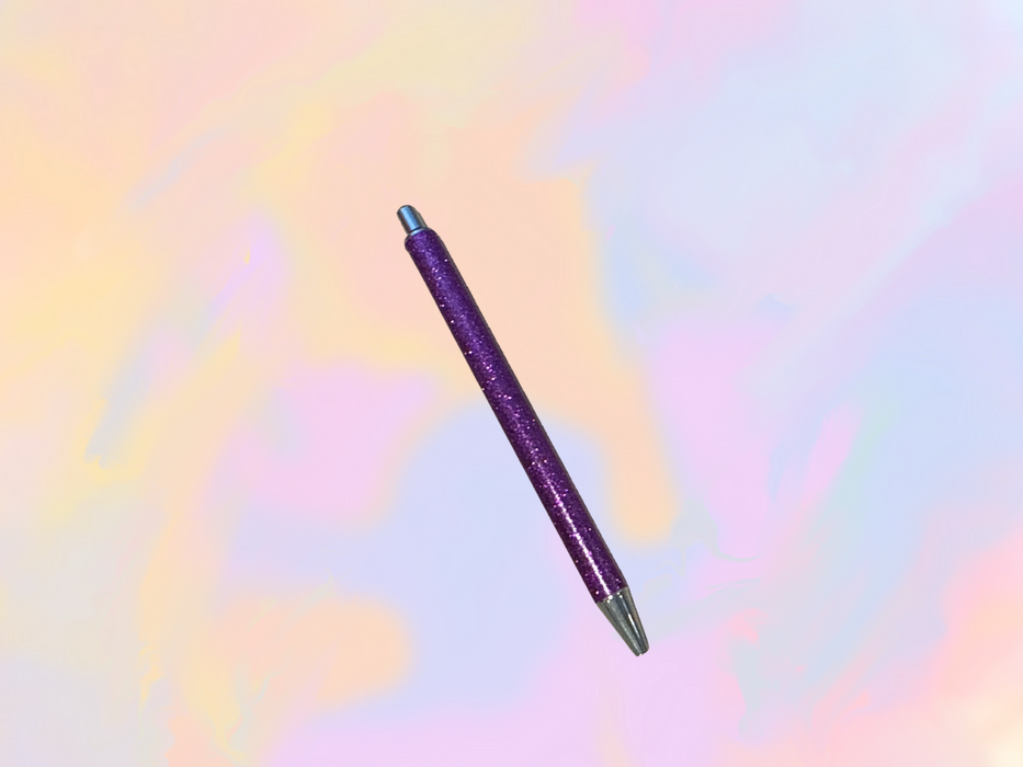 Dark Purple Glitter Metal Pen