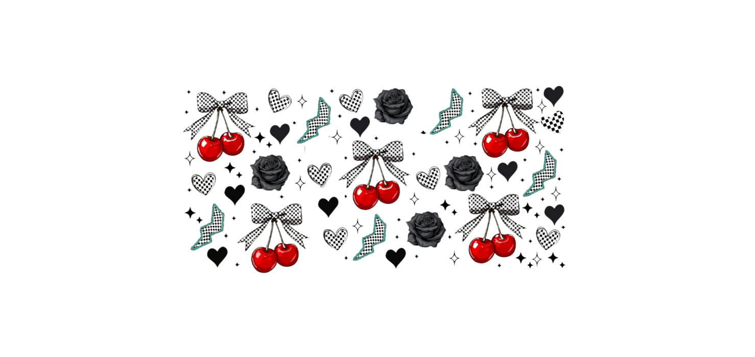 Checkered Cherries and Roses Wrap