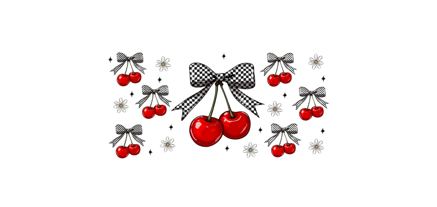 Checkered Cherry Bows Wrap