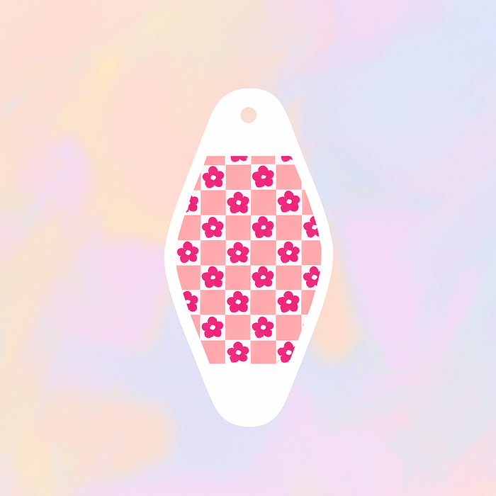 Floral Checks Motel Keychain Wrap