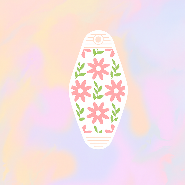 Pink Flowers Motel Keychain Wrap