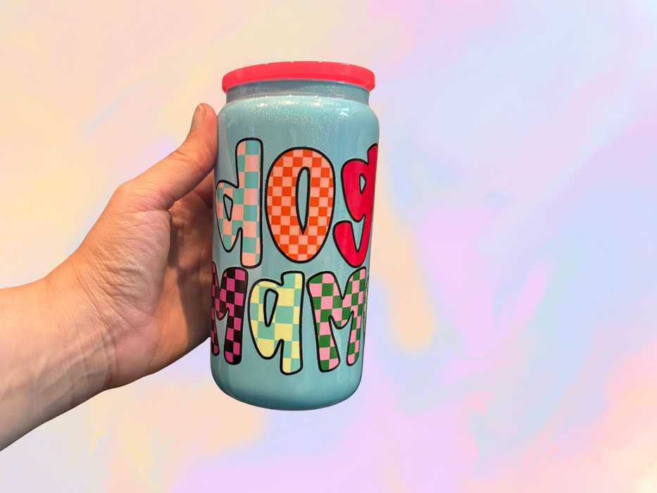 Dog Mama Glass Cup