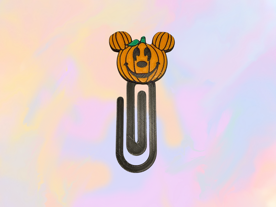 Halloween Mouse Pumpkin Paperclip Bookmark