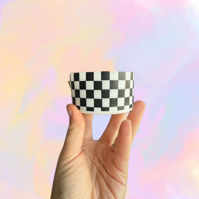 Black and White Checkered Tumbler Boot
