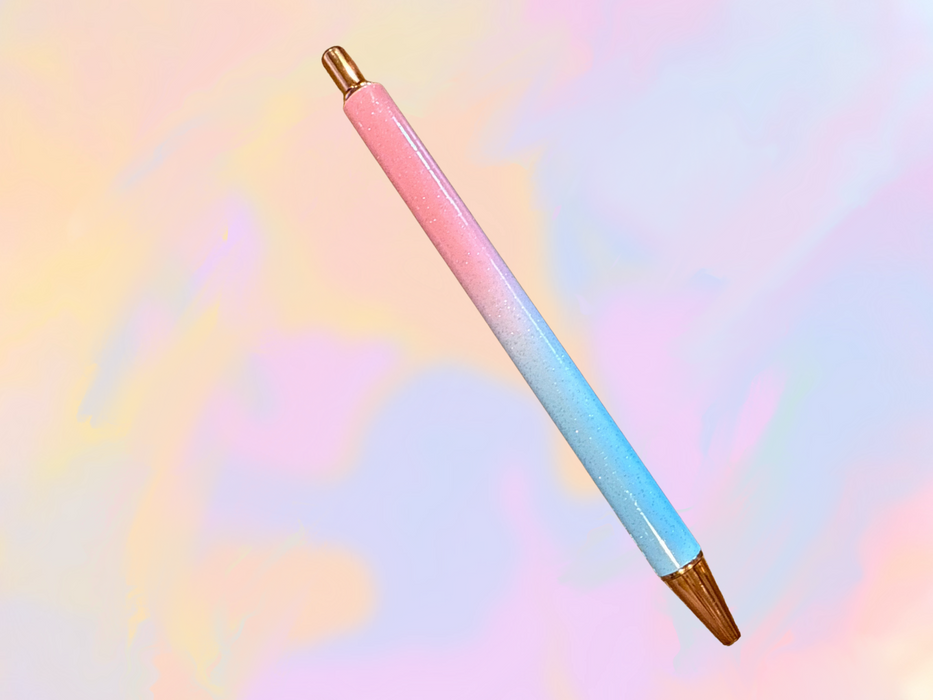 Pink and Blue Ombre Metal Pen