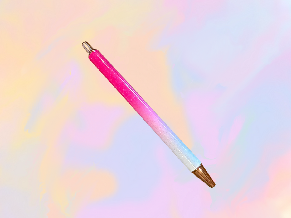 Pink and White Ombre Metal Pen