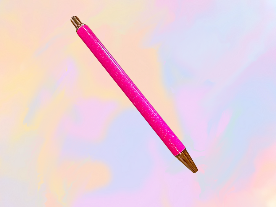 Pink Glitter Metal Pen