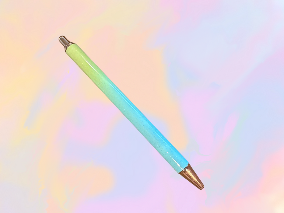 Blue Green Ombre Metal Pen