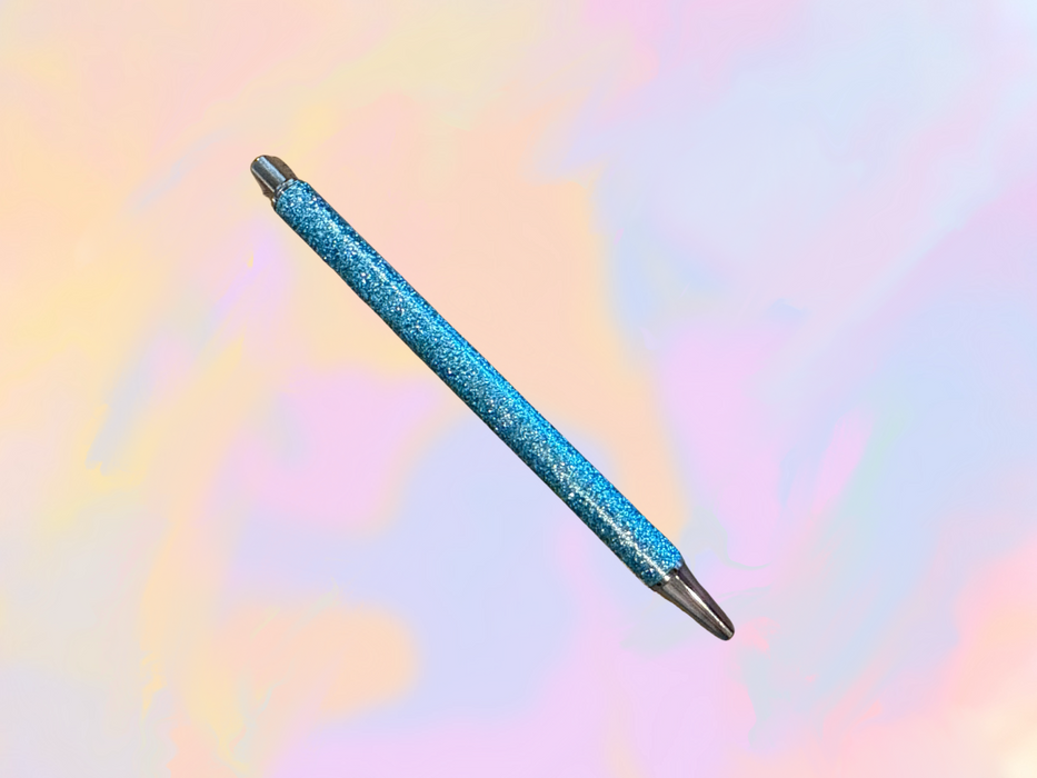 Blue Glitter Metal Pen