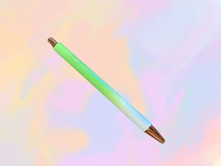 Lime and White Ombre Metal Pen