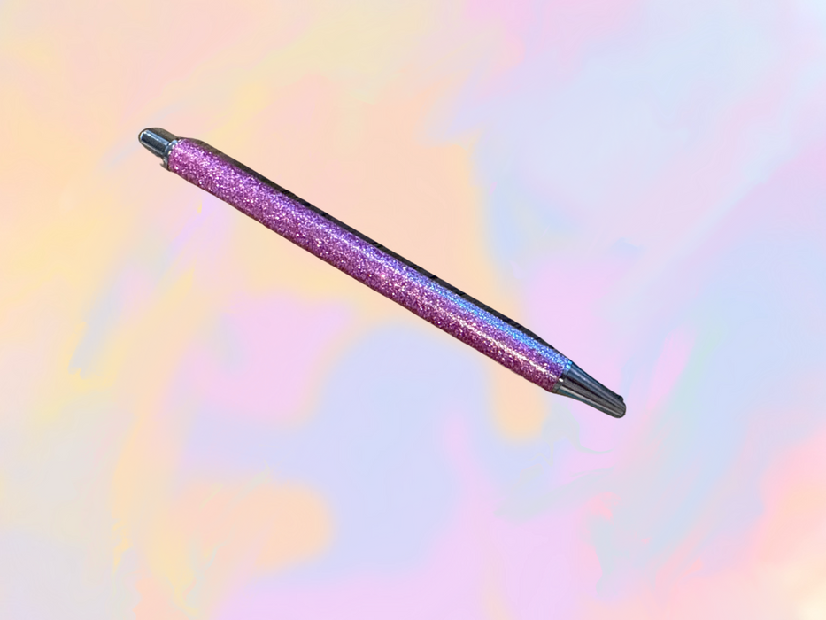Purple Glitter Metal Pen