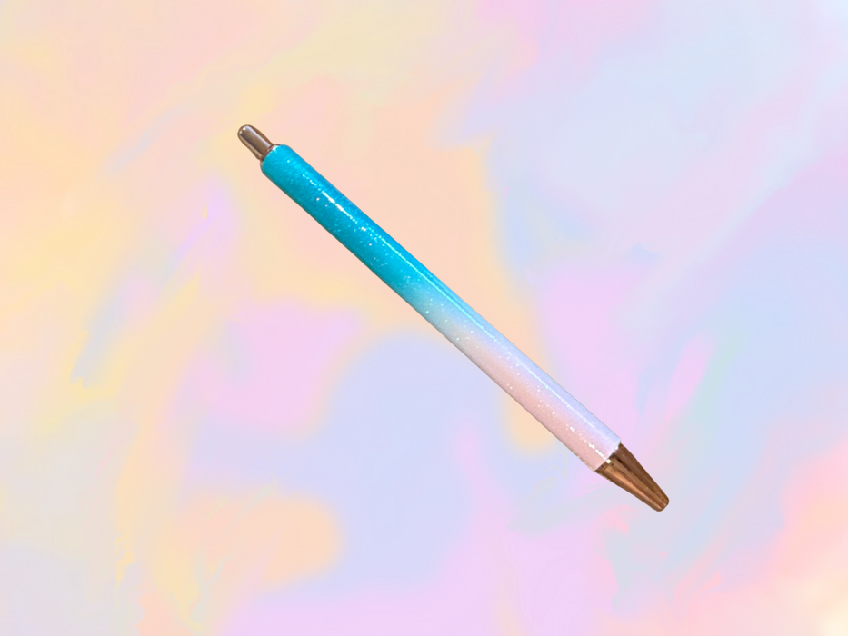 Teal and Pink Ombre Metal Pen