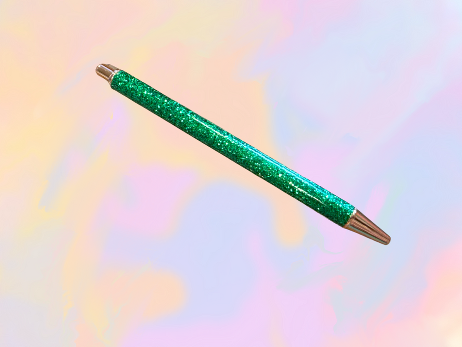 Green Glitter Metal Pen