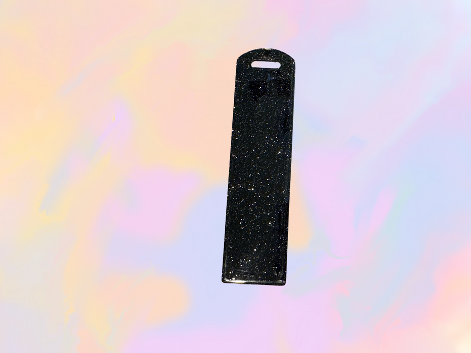 Black Glitter Bookmark- Acrylic (Blemish)